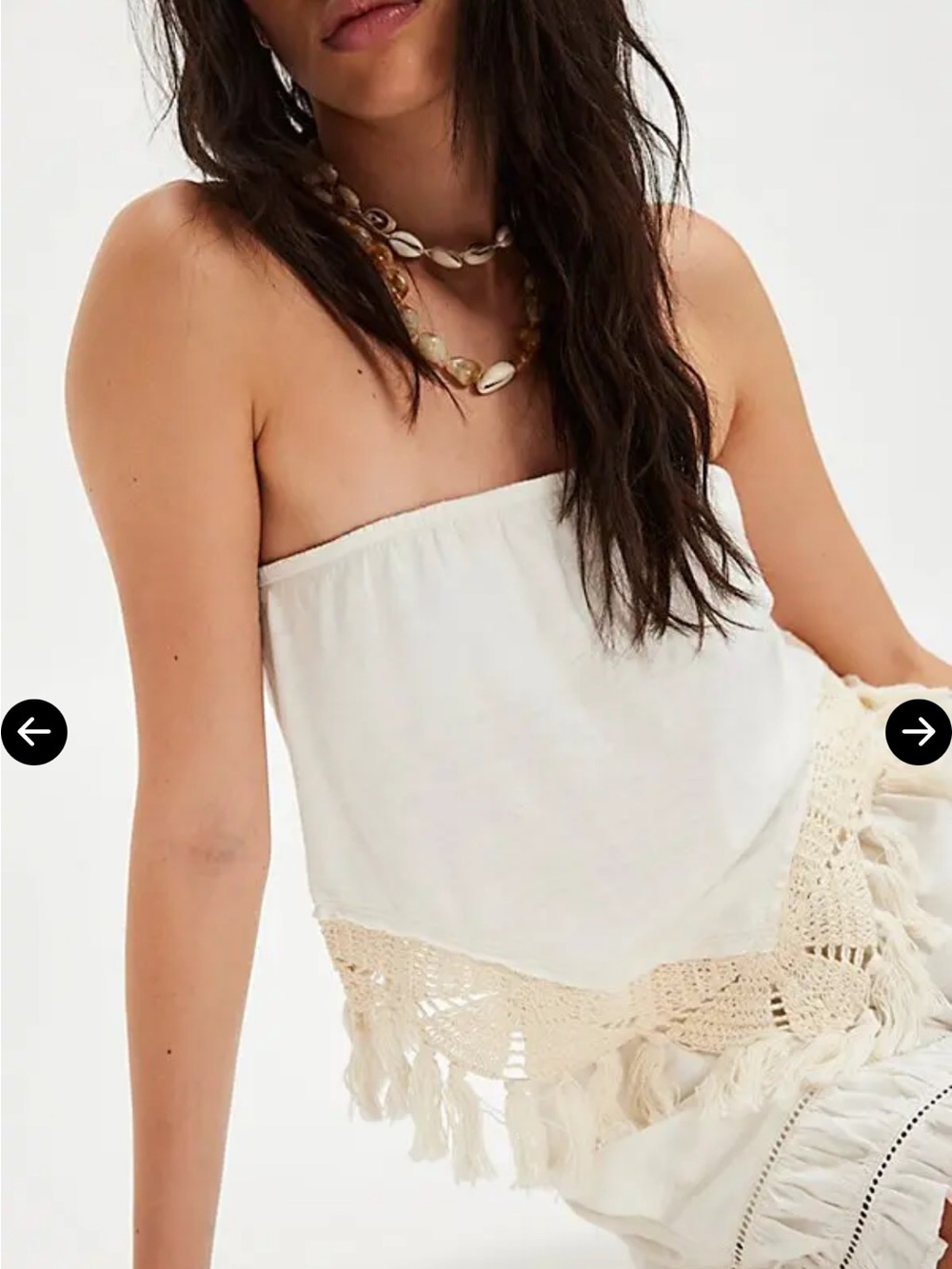 Free People Caden Tube Top on Ivory size XS NWOT Retail $58 - Picture 3 of 6